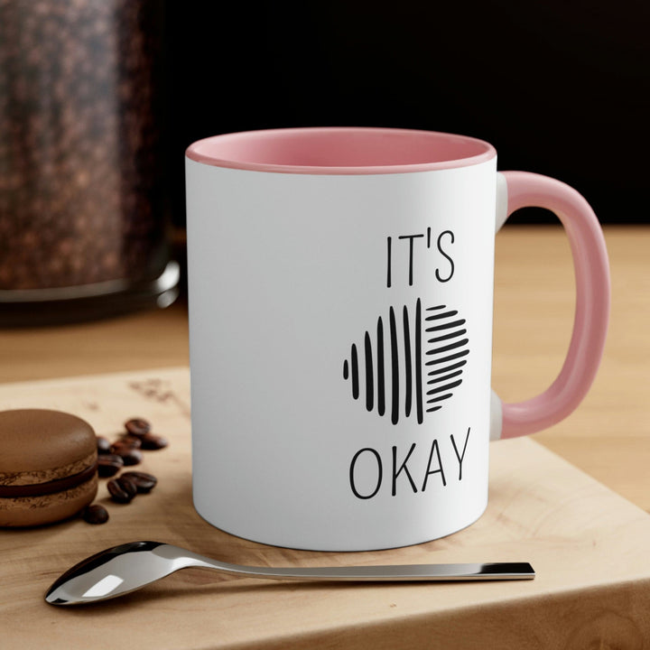 Two-tone Accent Ceramic Mug 11oz Say It Soul Its Okay Black Line Art Positive