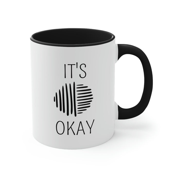 Two-tone Accent Ceramic Mug 11oz Say It Soul Its Okay Black Line Art Positive