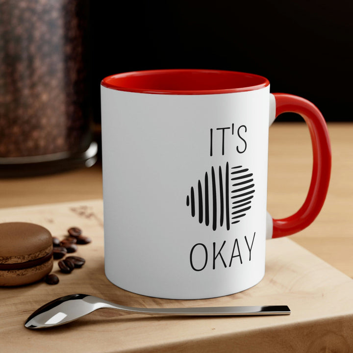 Two-tone Accent Ceramic Mug 11oz Say It Soul Its Okay Black Line Art Positive