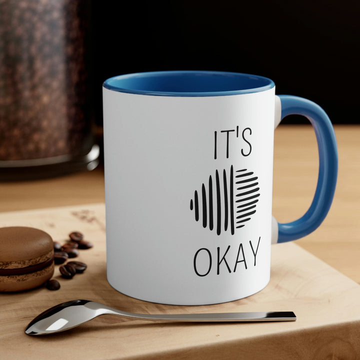 Two-tone Accent Ceramic Mug 11oz Say It Soul Its Okay Black Line Art Positive