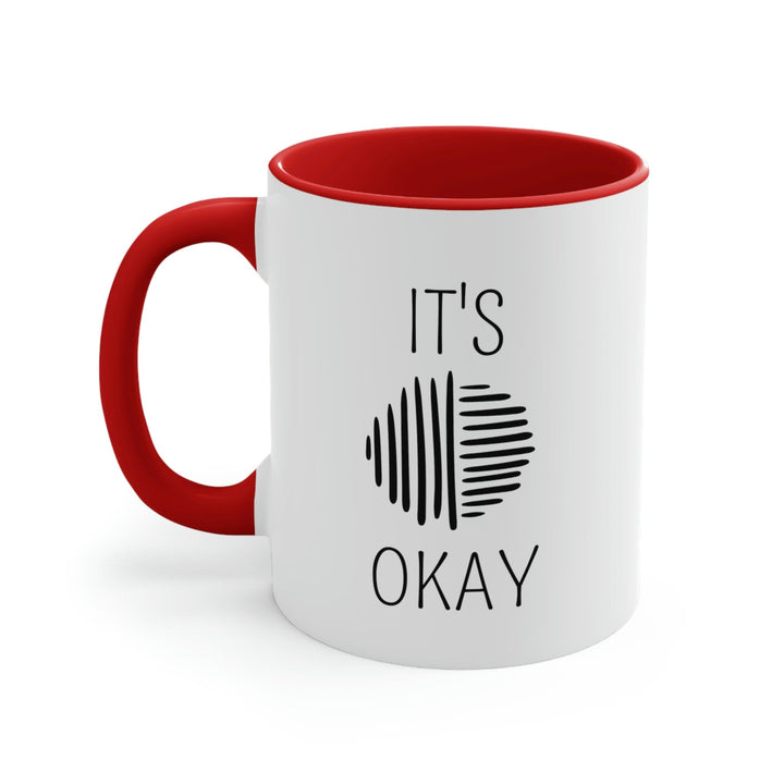 Two-tone Accent Ceramic Mug 11oz Say It Soul Its Okay Black Line Art Positive