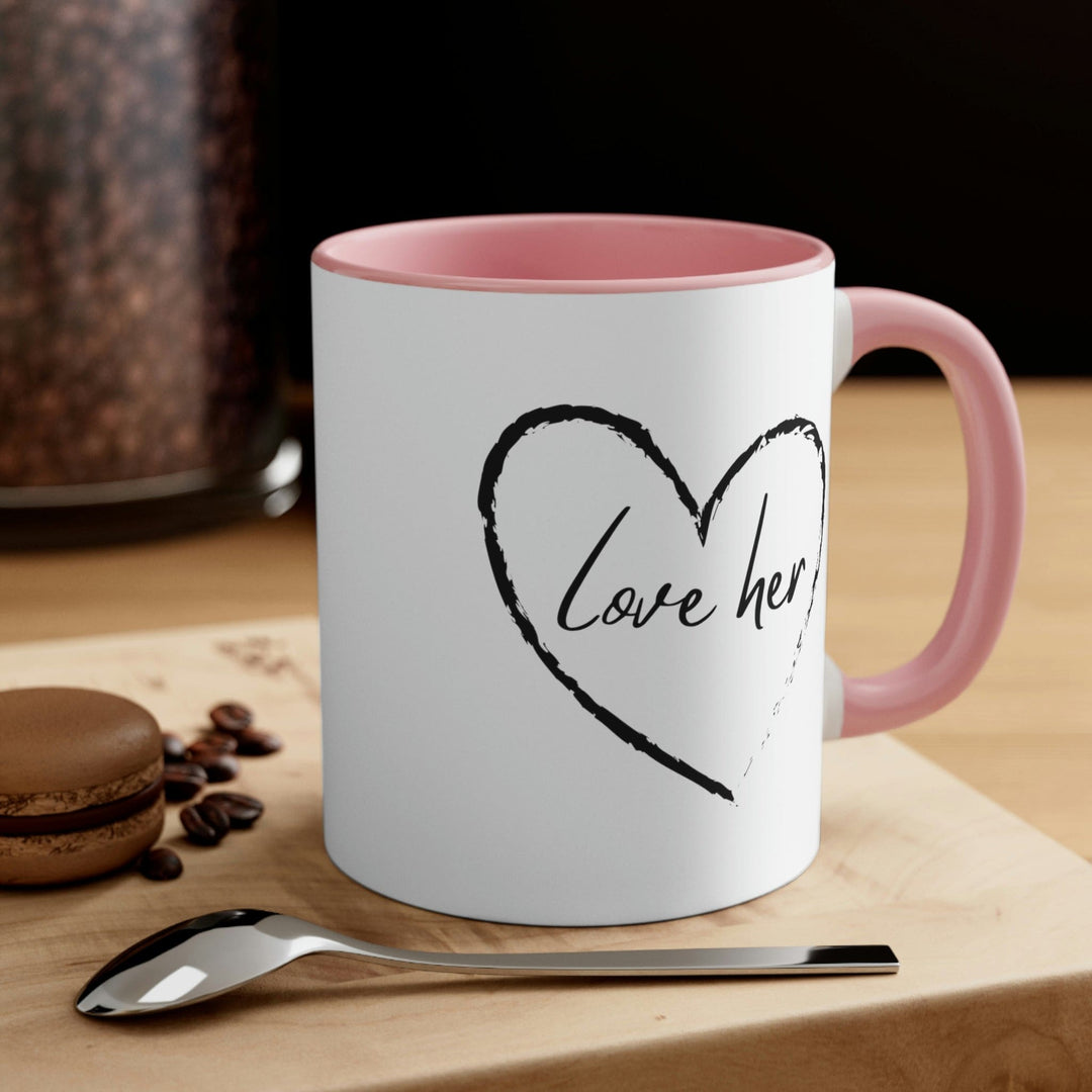 Two-tone Accent Ceramic Mug 11oz Say it Soul Love Her - Decorative | Ceramic