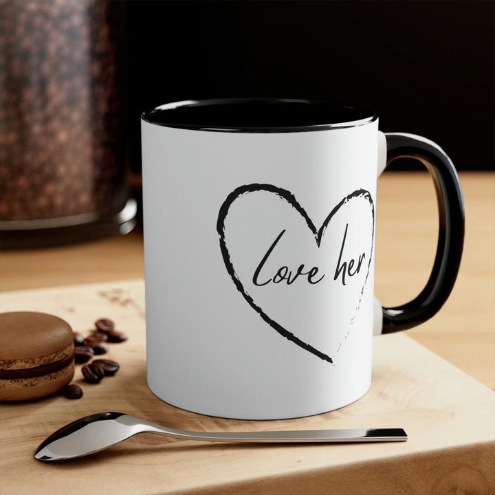 Two-tone Accent Ceramic Mug 11oz Say it Soul Love Her - Decorative | Ceramic