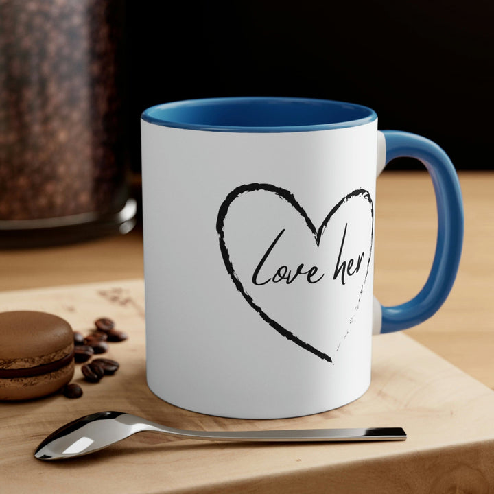 Two-tone Accent Ceramic Mug 11oz Say it Soul Love Her - Decorative | Ceramic