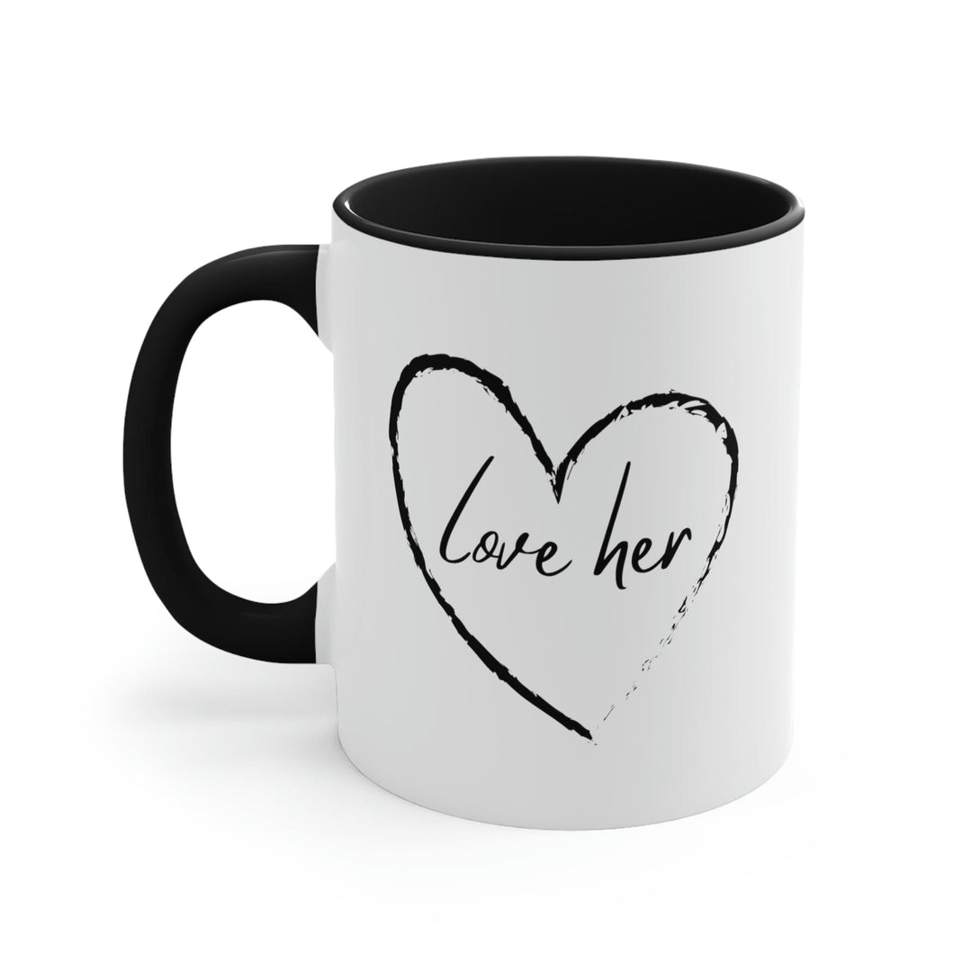 Two-tone Accent Ceramic Mug 11oz Say it Soul Love Her - Decorative | Ceramic