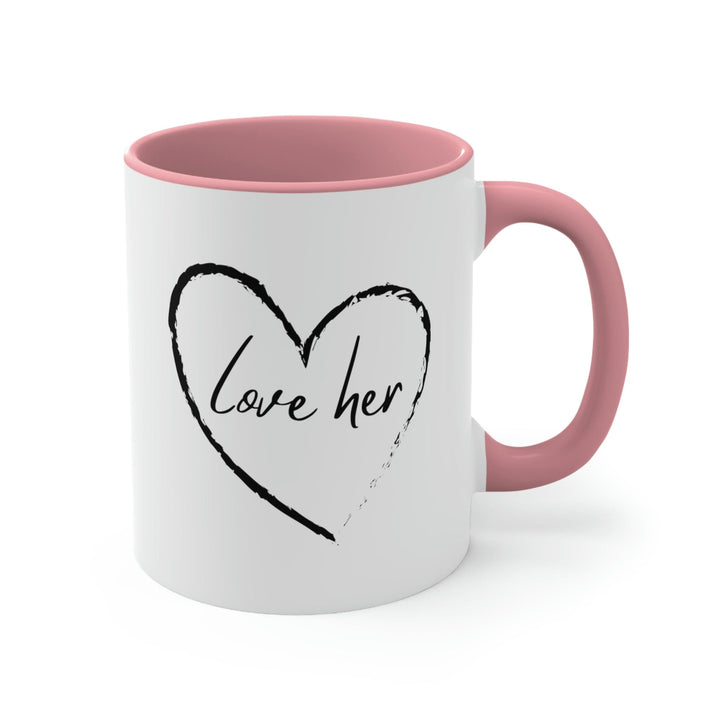 Two-tone Accent Ceramic Mug 11oz Say it Soul Love Her - Decorative | Ceramic