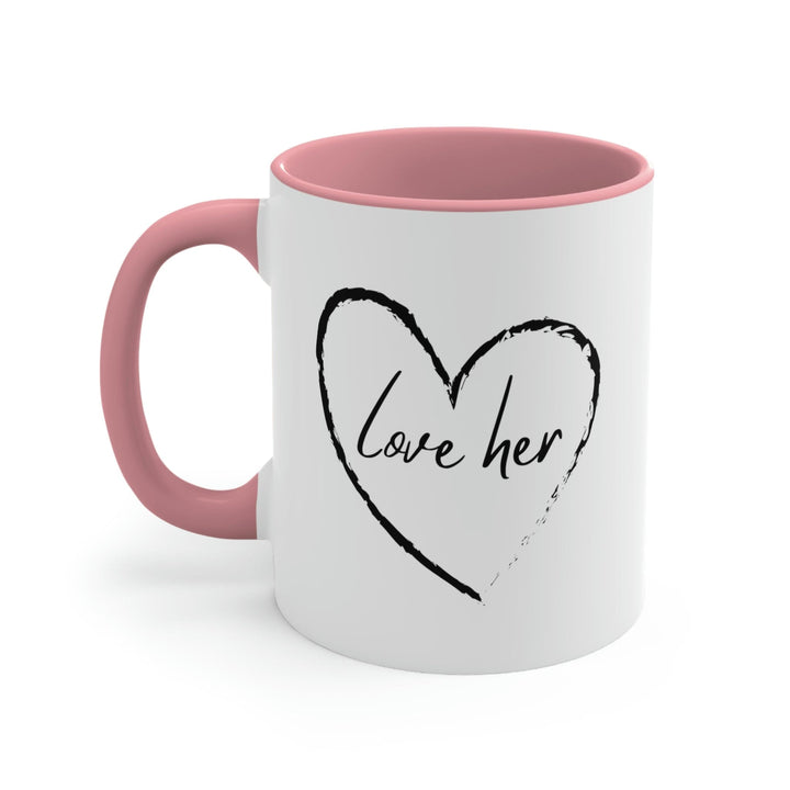 Two-tone Accent Ceramic Mug 11oz Say it Soul Love Her - Decorative | Ceramic