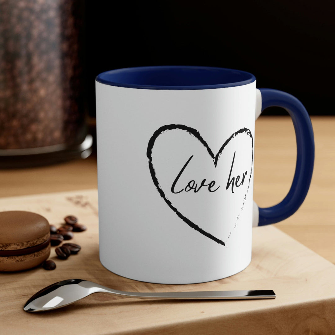 Two-tone Accent Ceramic Mug 11oz Say it Soul Love Her - Decorative | Ceramic