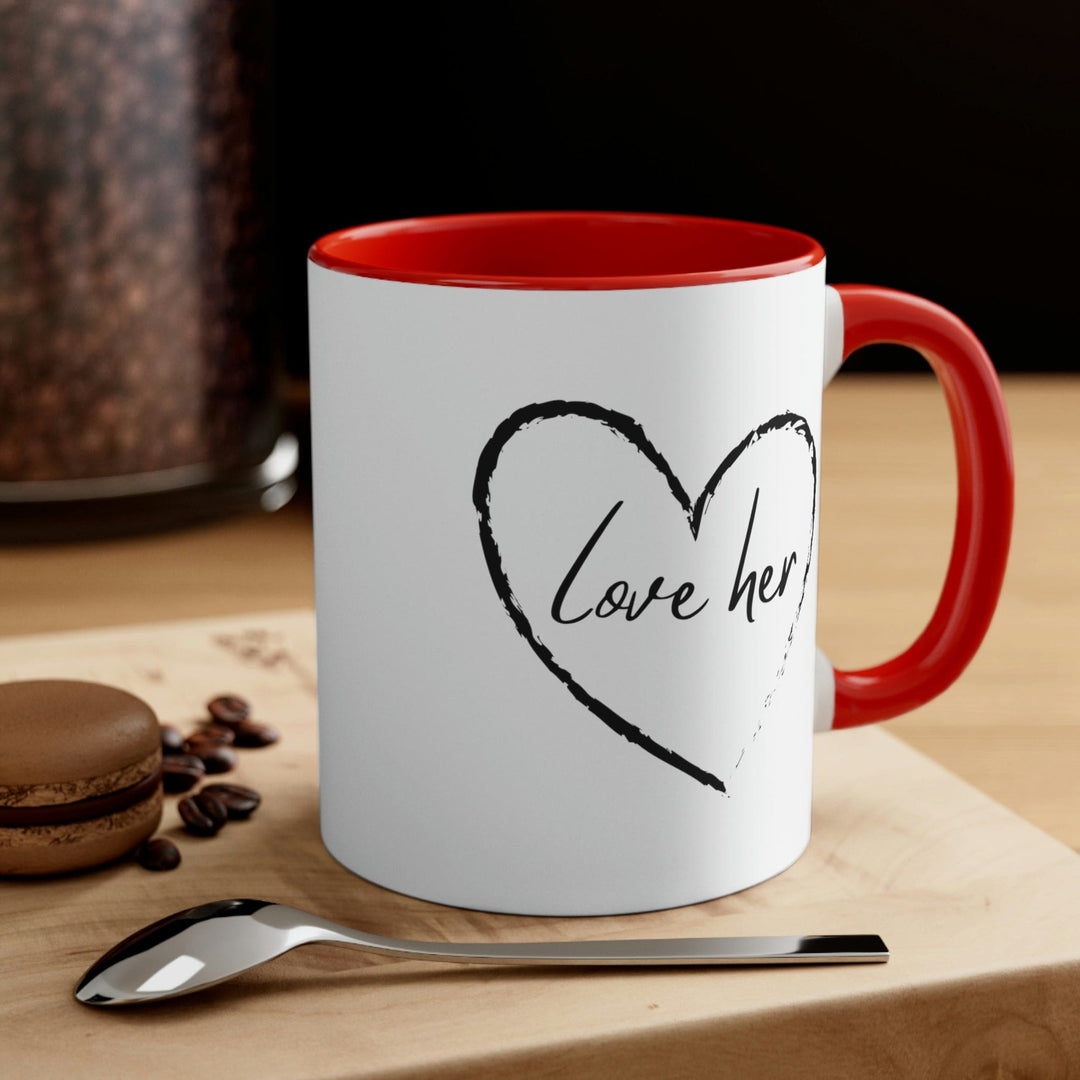 Two-tone Accent Ceramic Mug 11oz Say it Soul Love Her - Decorative | Ceramic