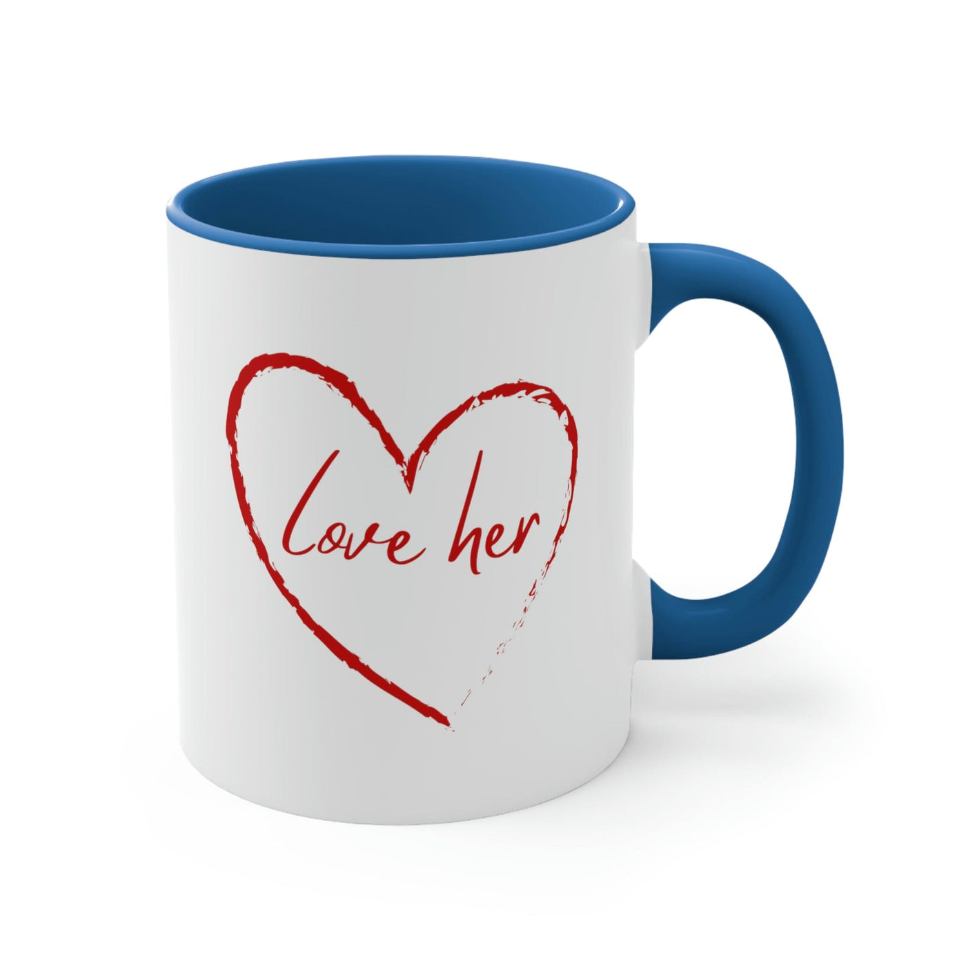 Two-tone Accent Ceramic Mug 11oz Say It Soul Love Her Red - Decorative