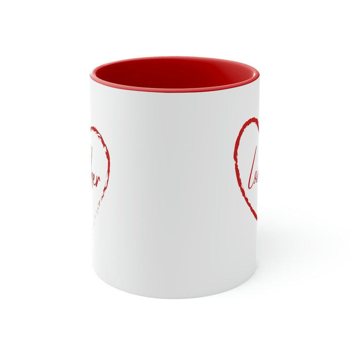 Two-tone Accent Ceramic Mug 11oz Say It Soul Love Her Red - Decorative