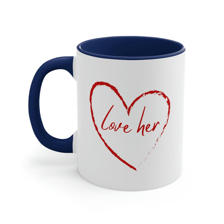 Two-tone Accent Ceramic Mug 11oz Say It Soul Love Her Red - Decorative