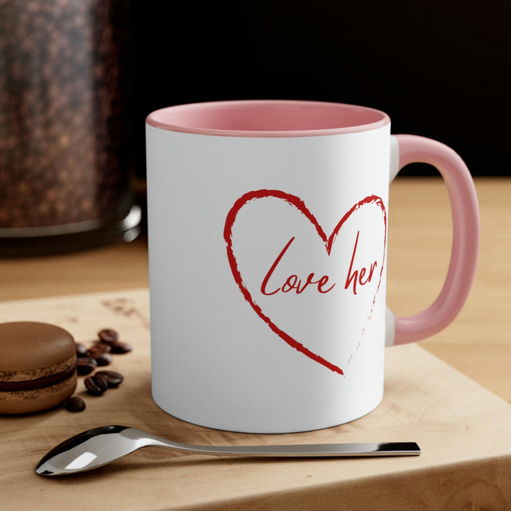 Two-tone Accent Ceramic Mug 11oz Say It Soul Love Her Red - Decorative