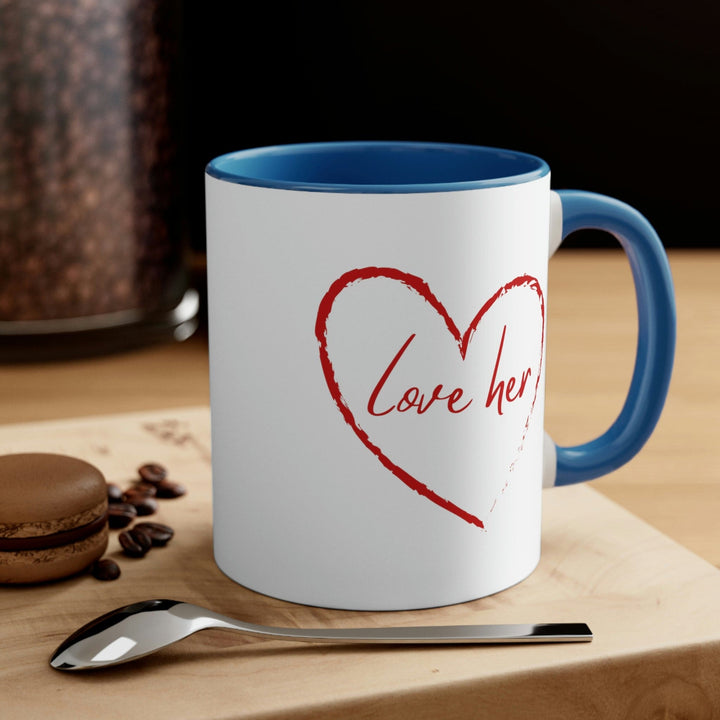 Two-tone Accent Ceramic Mug 11oz Say It Soul Love Her Red - Decorative