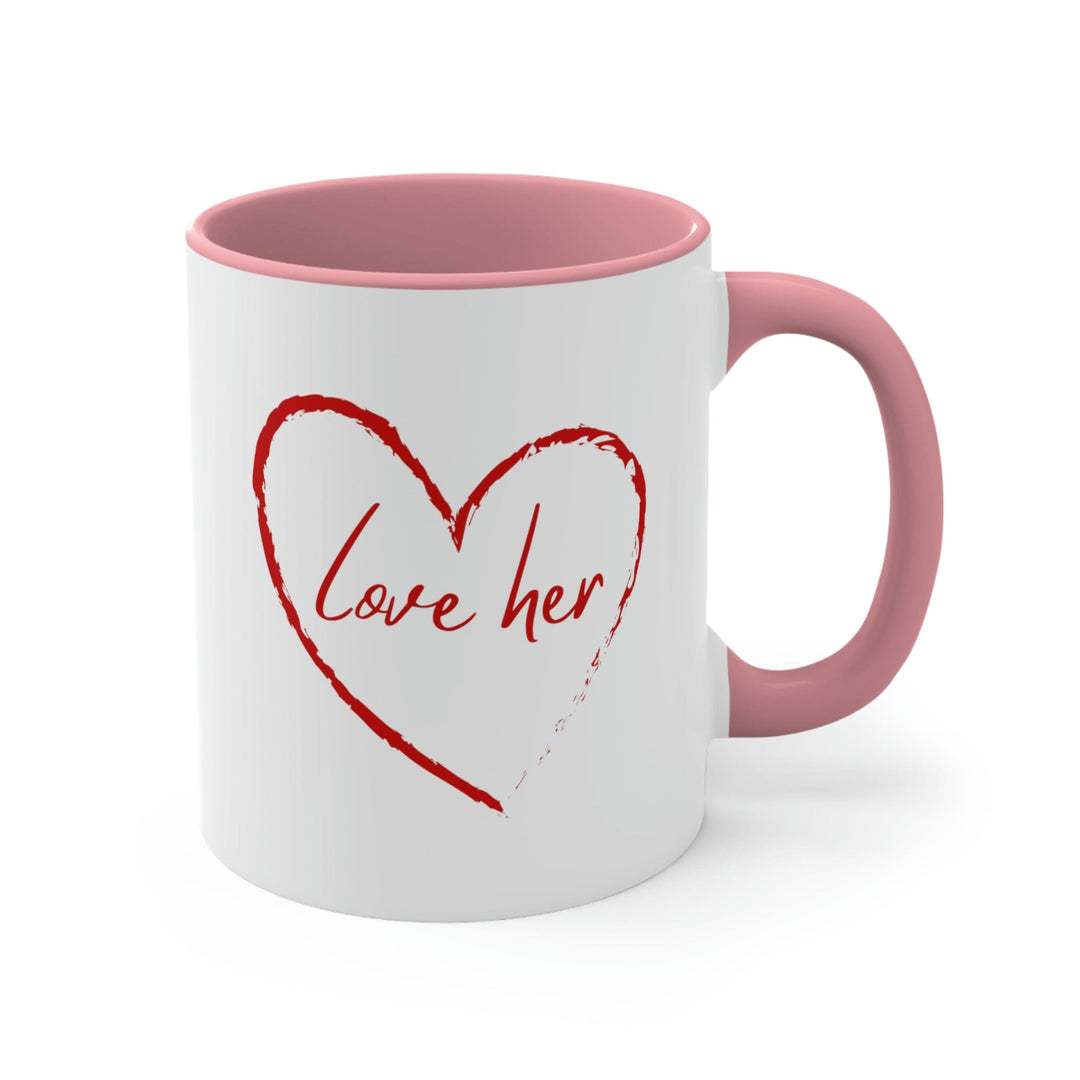 Two-tone Accent Ceramic Mug 11oz Say It Soul Love Her Red - Decorative