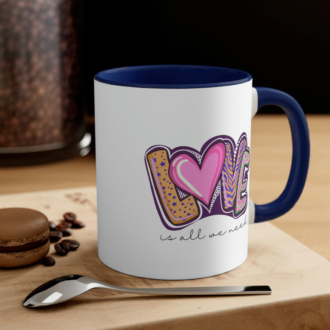 Two-tone Accent Ceramic Mug 11oz Say It Soul - Love Is All We Need - Decorative