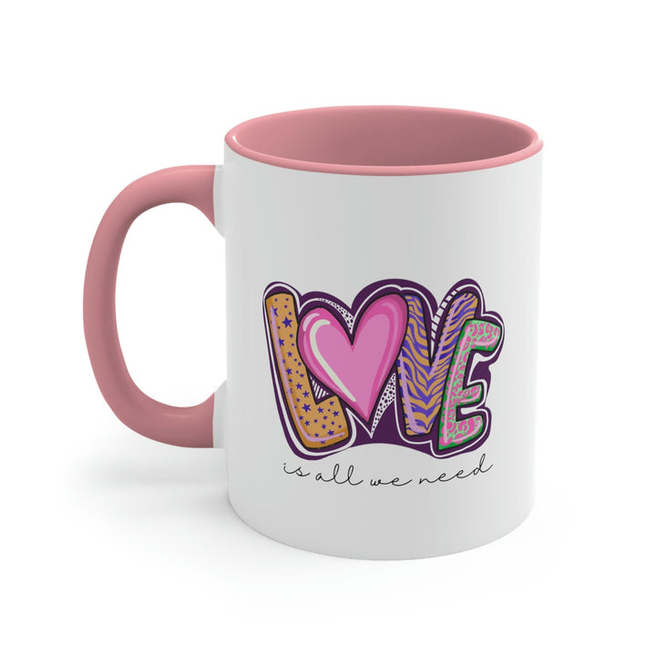 Two-tone Accent Ceramic Mug 11oz Say It Soul - Love Is All We Need - Decorative