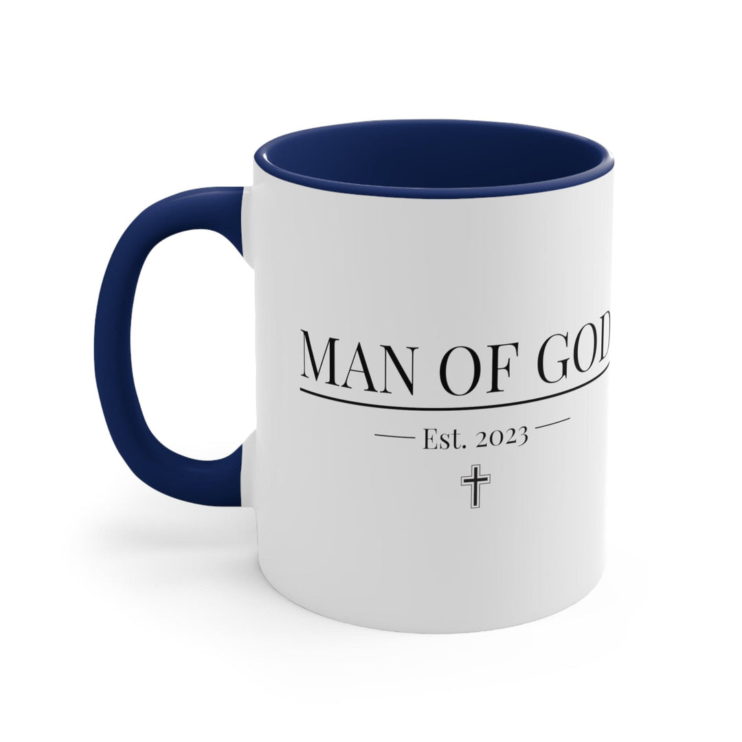 Two-tone Accent Ceramic Mug 11oz - Say it Soul - Man of God Illustration