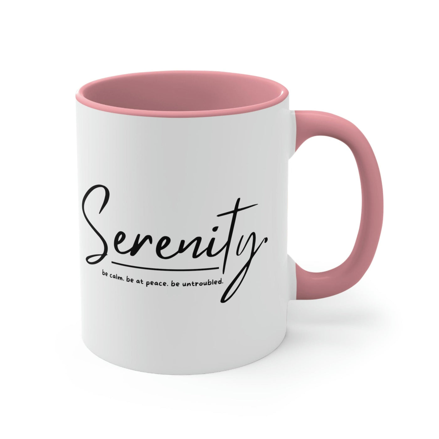 Two-tone Accent Ceramic Mug 11oz Serenity - Be Calm At Peace Untroubled