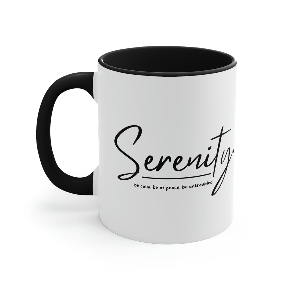 Two-tone Accent Ceramic Mug 11oz Serenity - be Calm be at Peace be Untroubled