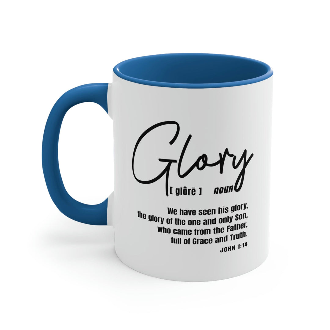 Two-tone Accent Ceramic Mug 11oz Glory Christian Inspiration Black - Decorative