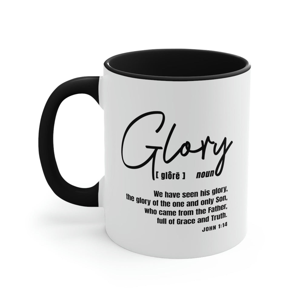 Two-tone Accent Ceramic Mug 11oz Glory Christian Inspiration Black - Decorative