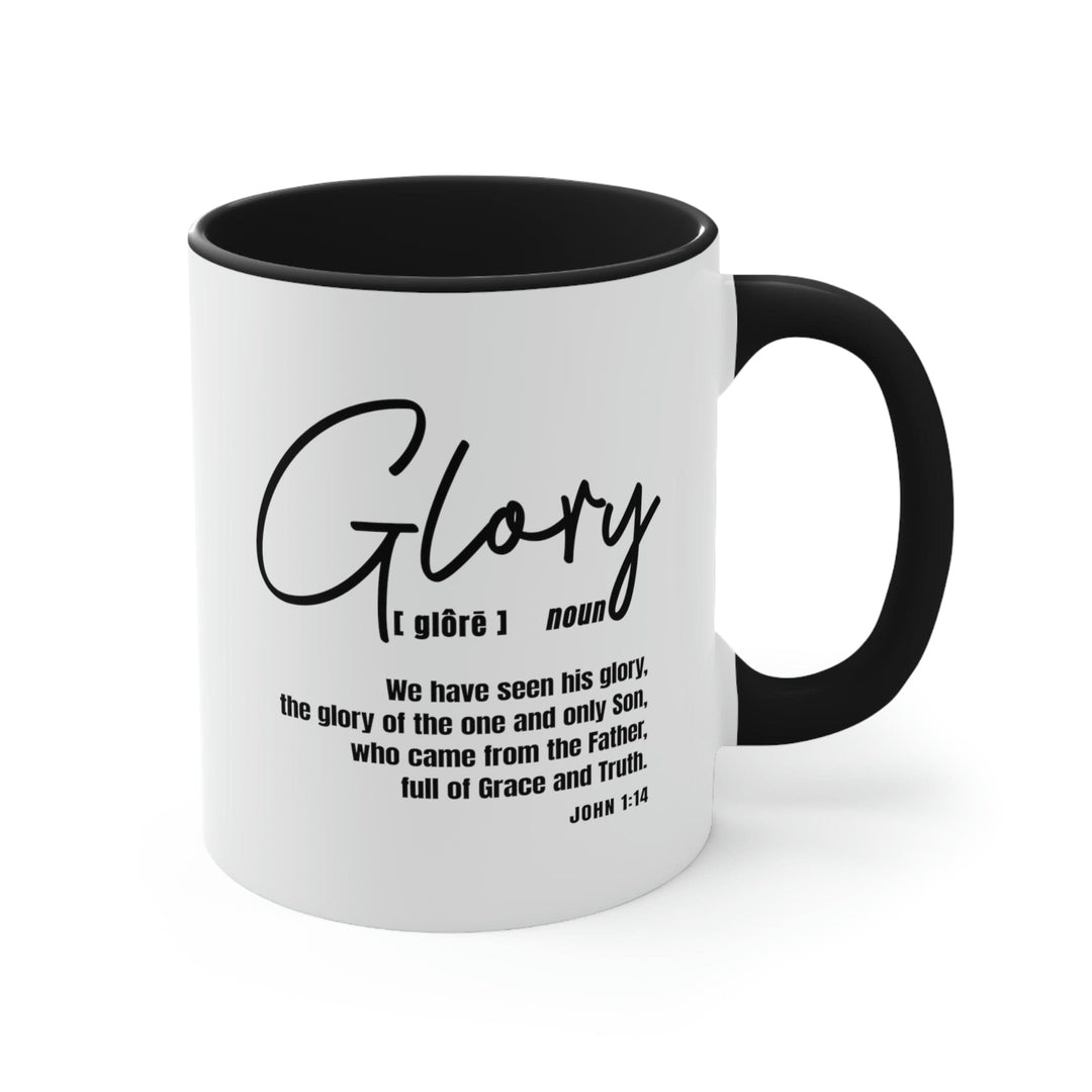 Two-tone Accent Ceramic Mug 11oz Glory Christian Inspiration Black - Decorative