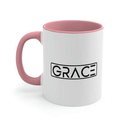 Two - tone Accent Ceramic Mug 11oz Grace Illustration - Decorative | Mugs