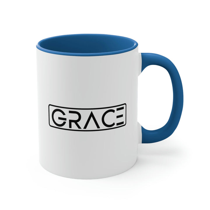 Two-tone Accent Ceramic Mug 11oz Grace Illustration - Decorative | Ceramic Mugs