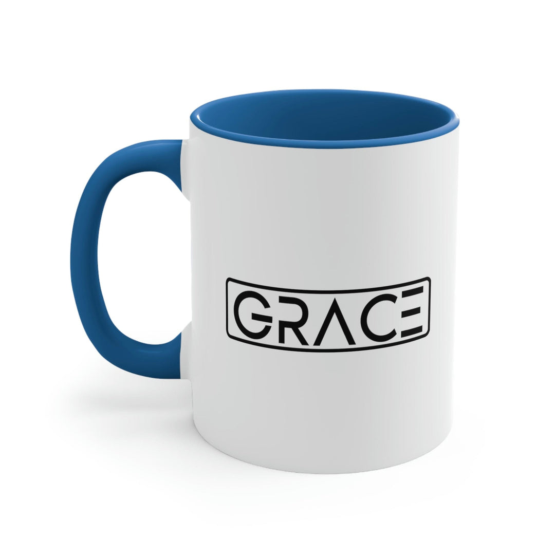 Two-tone Accent Ceramic Mug 11oz Grace Illustration - Decorative | Ceramic Mugs