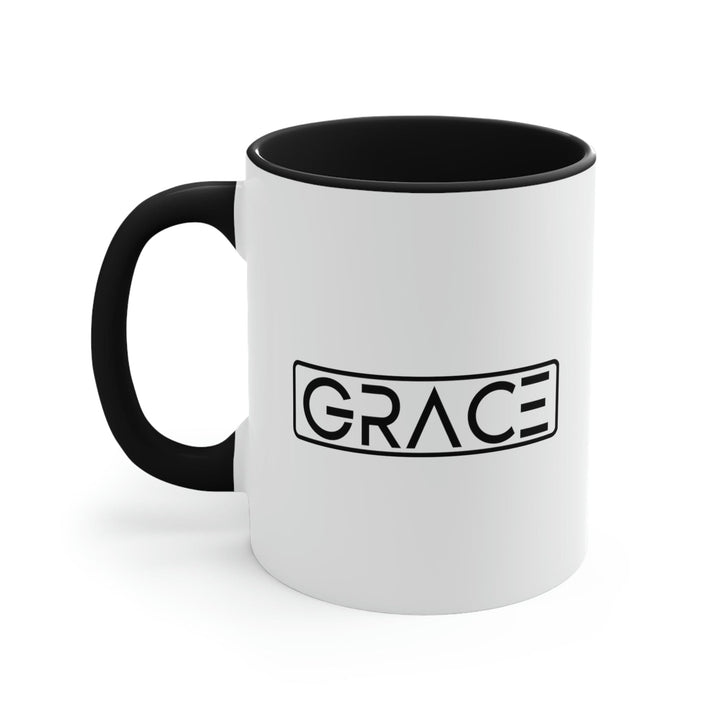 Two-tone Accent Ceramic Mug 11oz Grace Illustration - Decorative | Ceramic Mugs