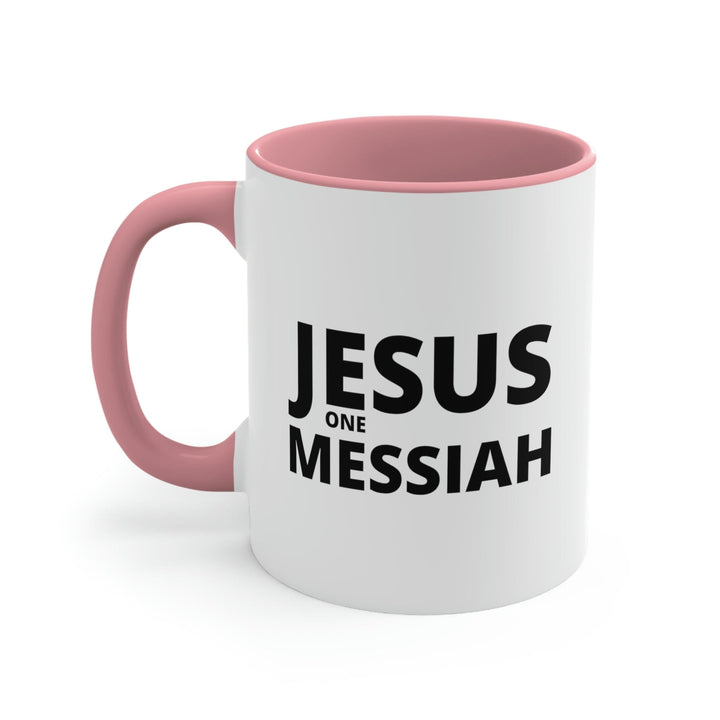 Two-tone Accent Ceramic Mug 11oz Jesus one Messiah Illustration - Decorative