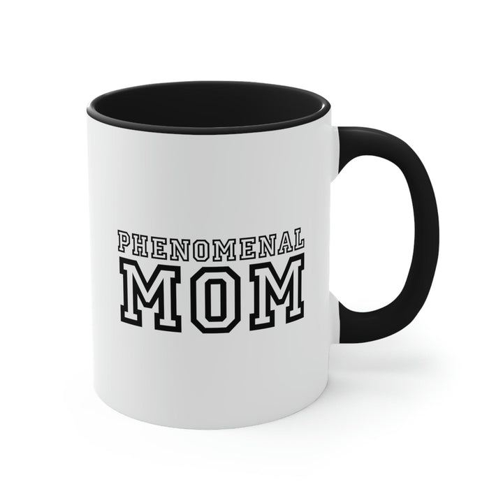 Two-tone Accent Ceramic Mug 11oz Phenomenal Mom Illustration - Decorative