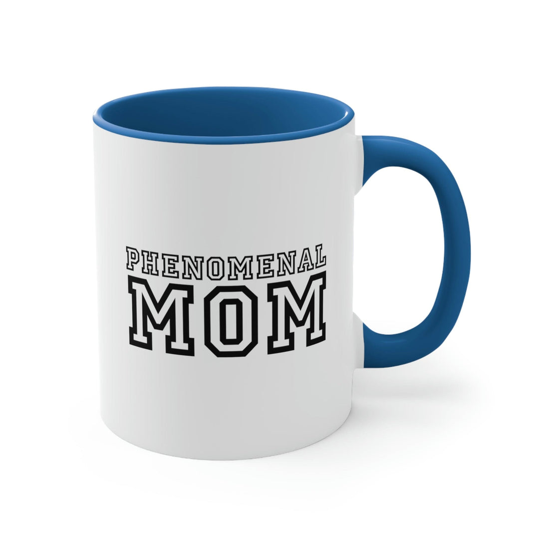 Two-tone Accent Ceramic Mug 11oz Phenomenal Mom Illustration - Decorative