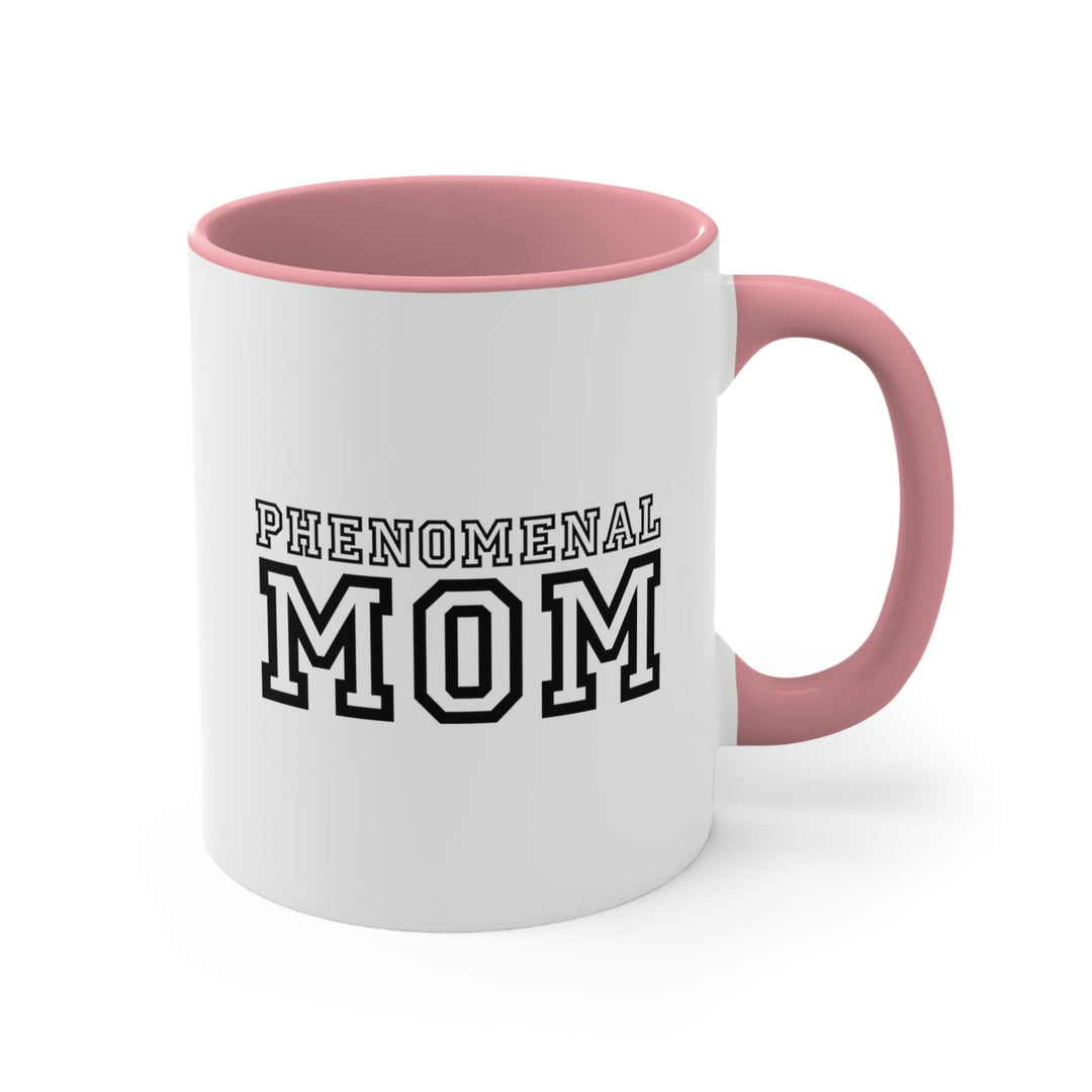 Two-tone Accent Ceramic Mug 11oz Phenomenal Mom Illustration - Decorative