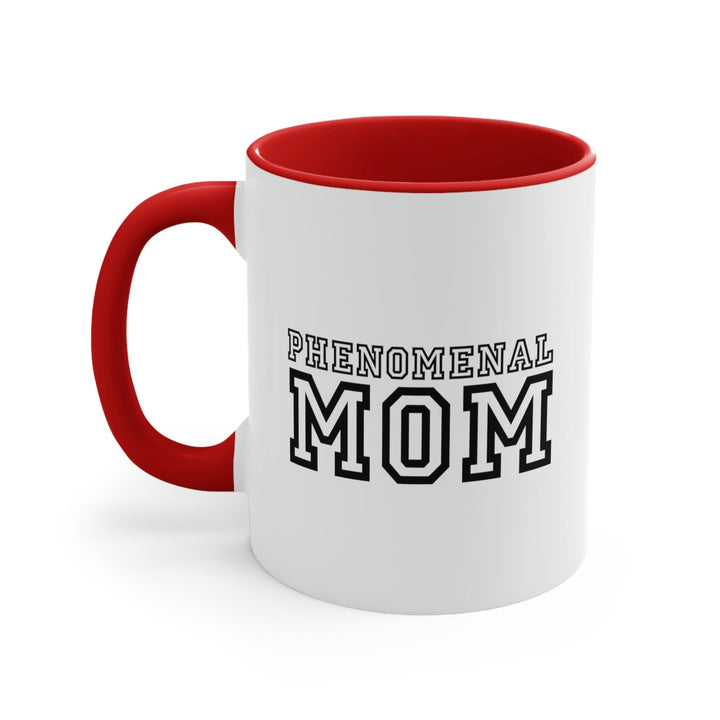 Two-tone Accent Ceramic Mug 11oz Phenomenal Mom Illustration - Decorative