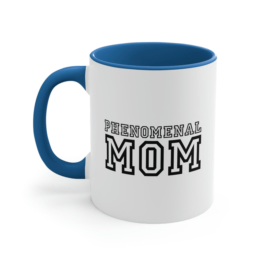 Two-tone Accent Ceramic Mug 11oz Phenomenal Mom Illustration - Decorative