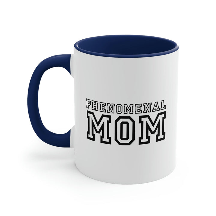 Two-tone Accent Ceramic Mug 11oz Phenomenal Mom Illustration - Decorative