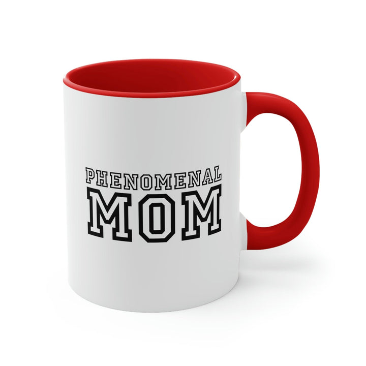 Two-tone Accent Ceramic Mug 11oz Phenomenal Mom Illustration - Decorative