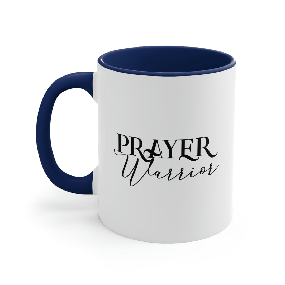 Two-tone Accent Ceramic Mug 11oz Prayer Warrior Illustration - Decorative