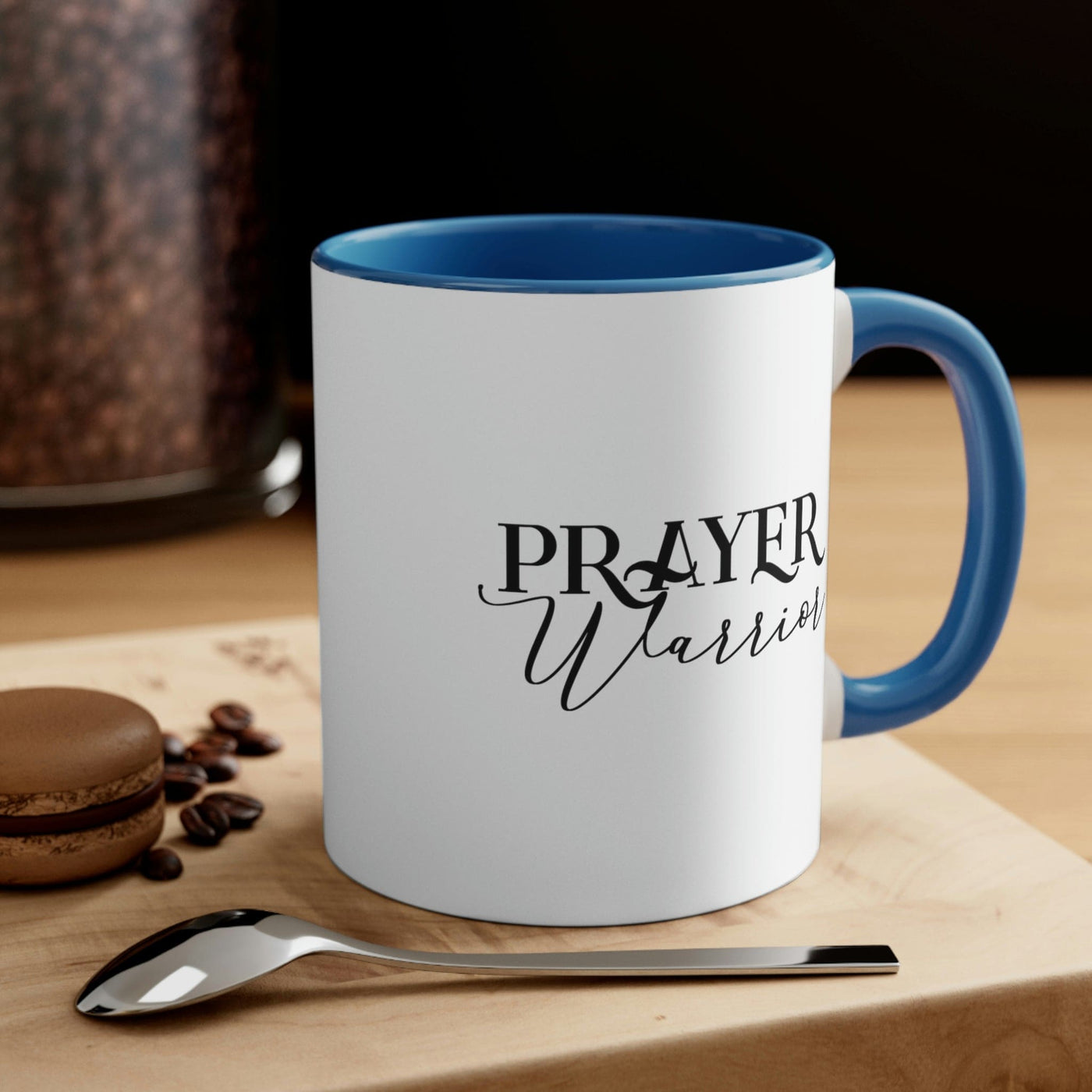 Two-tone Accent Ceramic Mug 11oz Prayer Warrior Illustration - Decorative