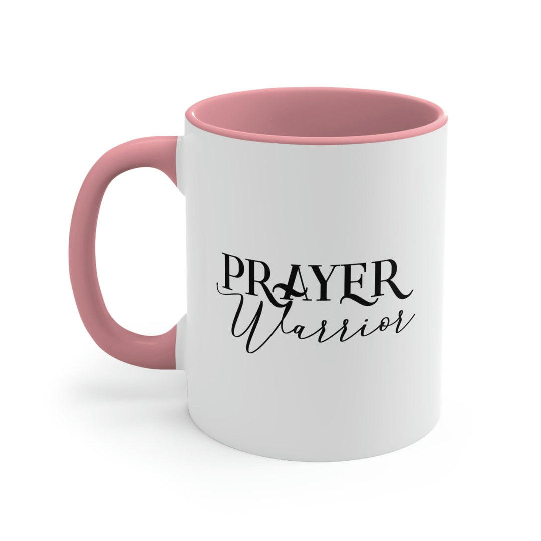 Two-tone Accent Ceramic Mug 11oz Prayer Warrior Illustration - Decorative