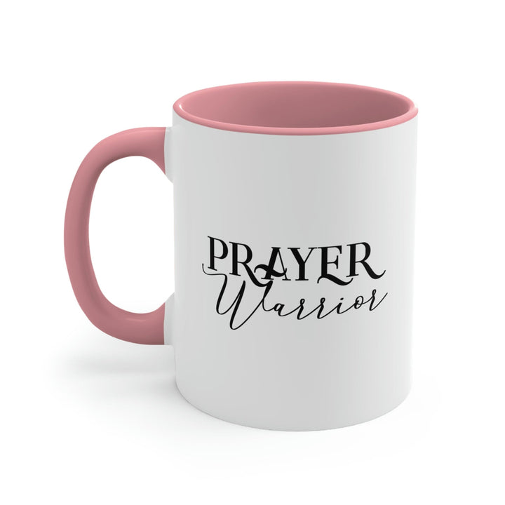 Two-tone Accent Ceramic Mug 11oz Prayer Warrior Illustration - Decorative