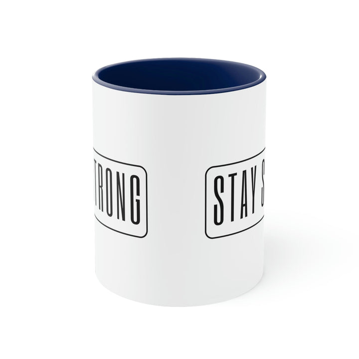 Two-tone Accent Ceramic Mug 11oz - Stay Strong Illustration