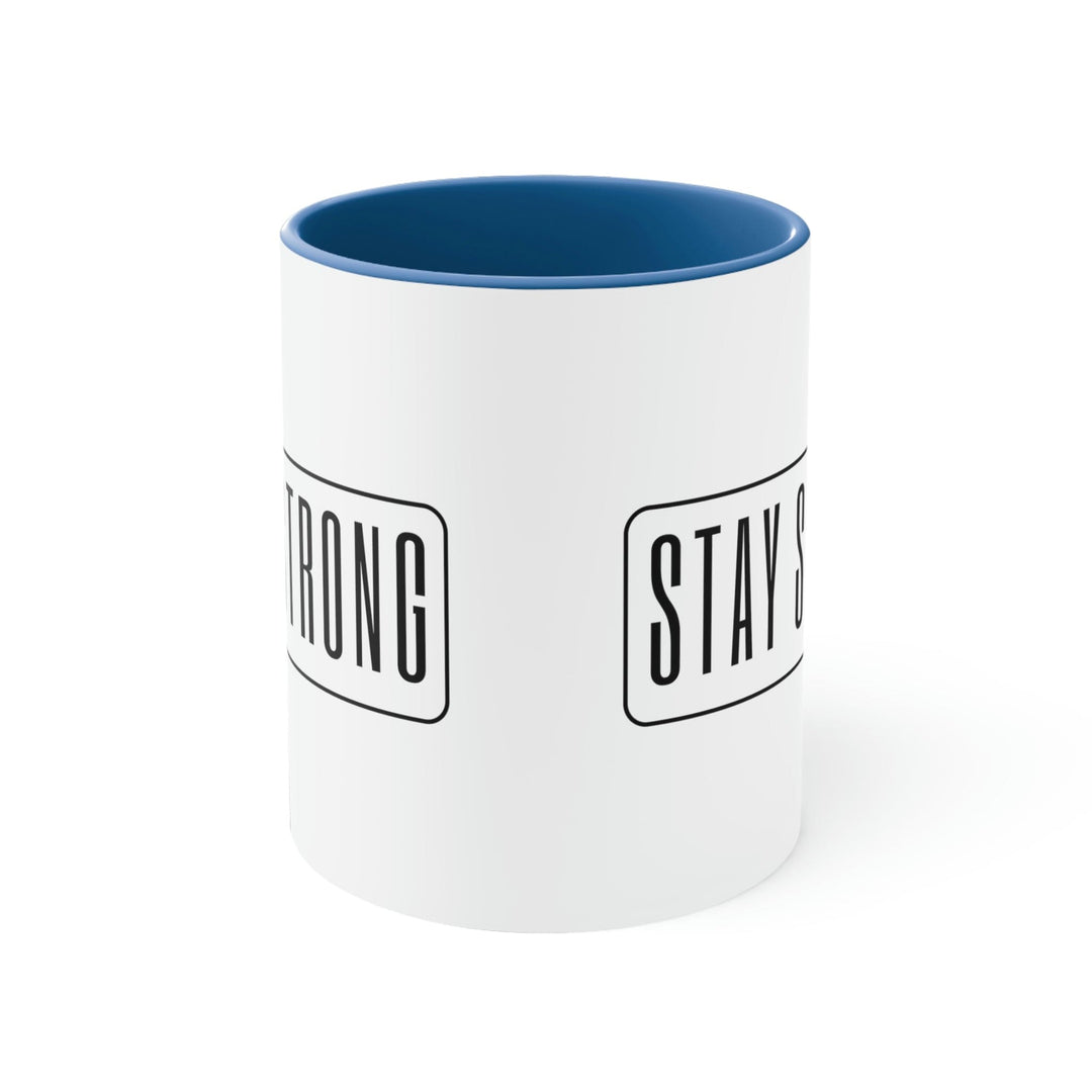 Two-tone Accent Ceramic Mug 11oz - Stay Strong Illustration