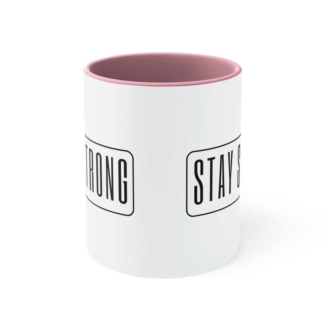 Two-tone Accent Ceramic Mug 11oz - Stay Strong Illustration