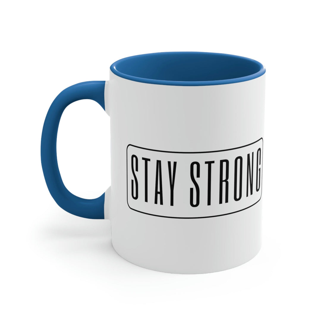 Two-tone Accent Ceramic Mug 11oz - Stay Strong Illustration