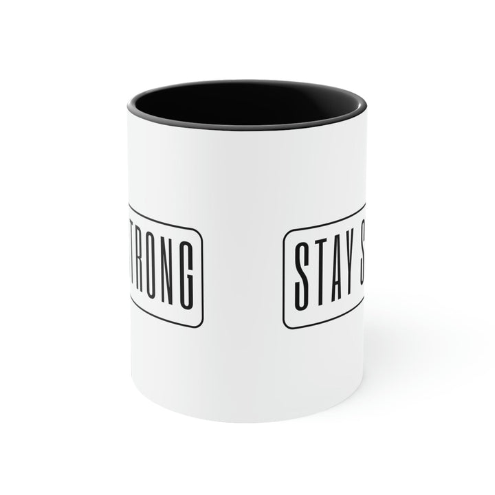 Two-tone Accent Ceramic Mug 11oz - Stay Strong Illustration