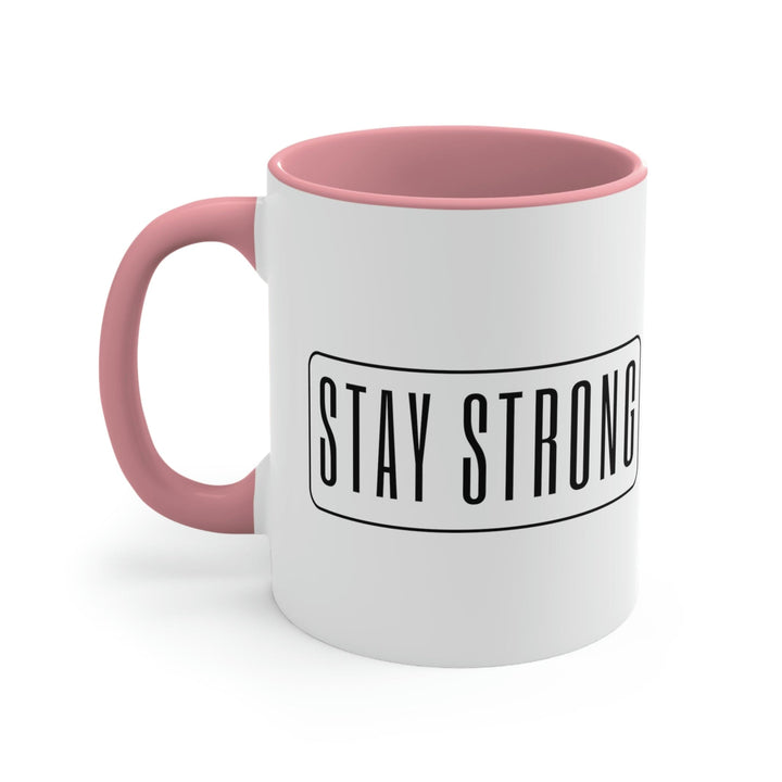 Two-tone Accent Ceramic Mug 11oz - Stay Strong Illustration