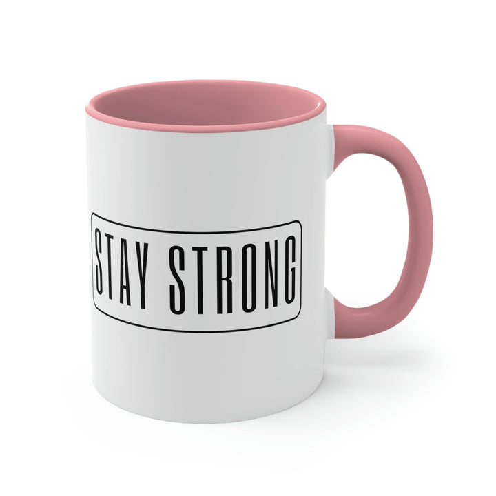 Two-tone Accent Ceramic Mug 11oz - Stay Strong Illustration